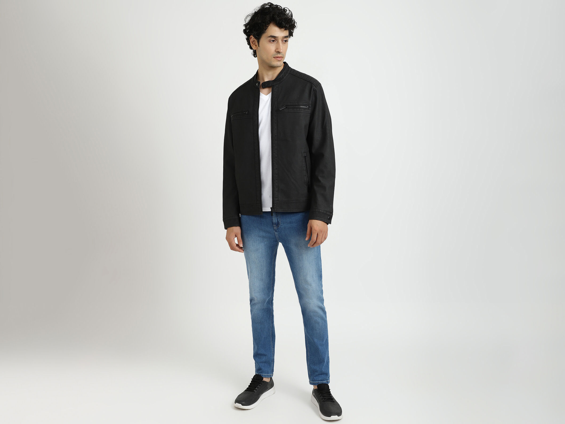 PU BIKER STYLE JACKET image number 4